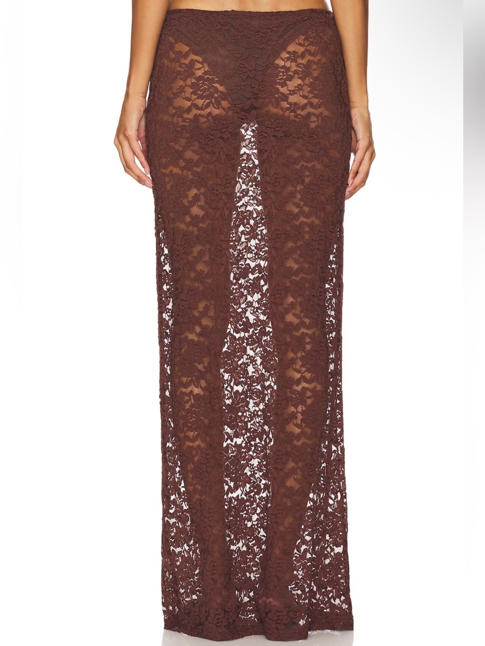 Lioness x Revolve Black Swan Lace Maxi in Chocolate Brown Skirt Size Medium - Picture 5 of 10